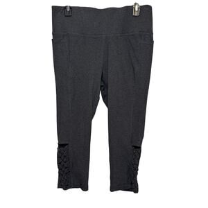 Lane Bryant LIVI gray capri leggings stretch waist Size 14/16